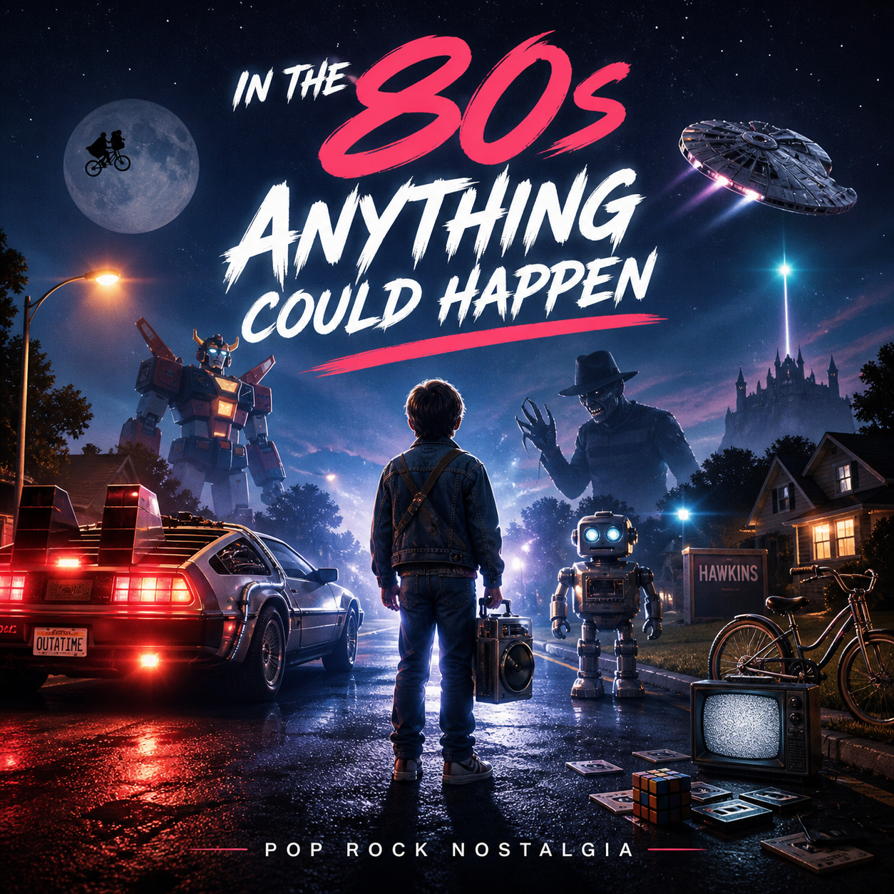 Portada musical Rebobina los 80